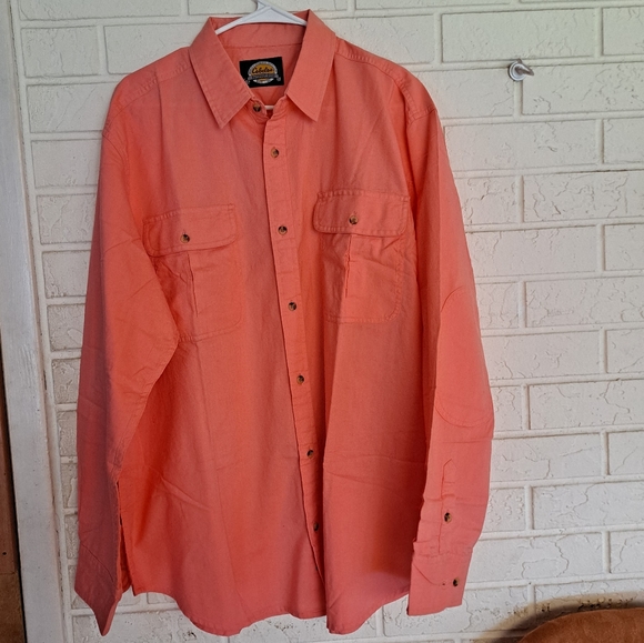 Cabela's salmon/pink long sleeve button down shirt  NWOT Vintage - Picture 5 of 5